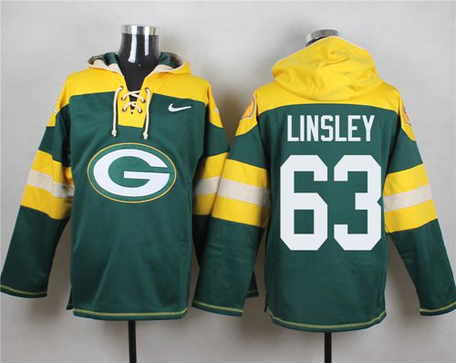 Nike Packers #63 Corey Linsley Green Player Pullover NFL Hoodie - Click Image to Close